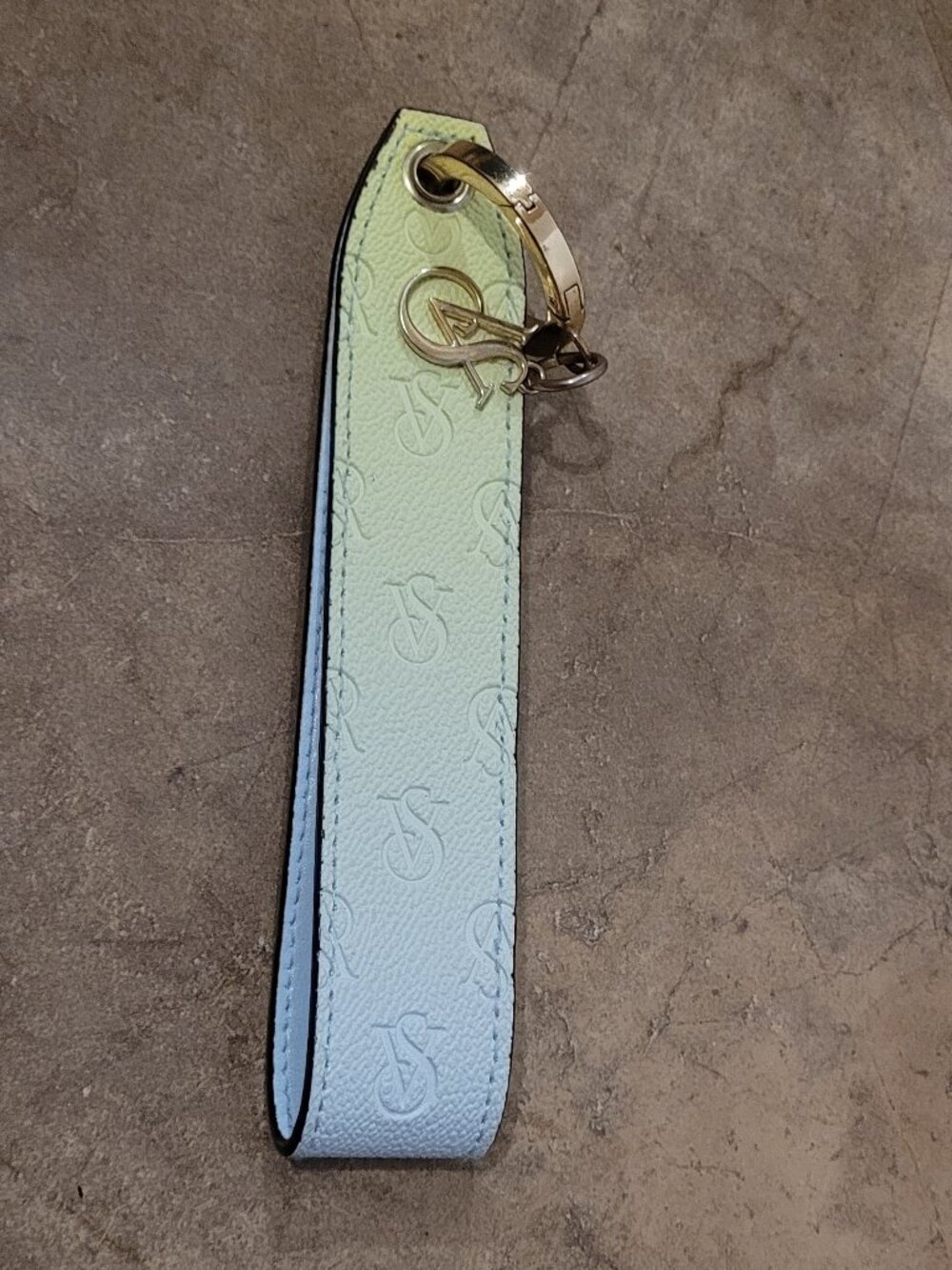 Victoria's Secret Limited Edition Ombre Logo Embossed Wrist Strap Key Holder